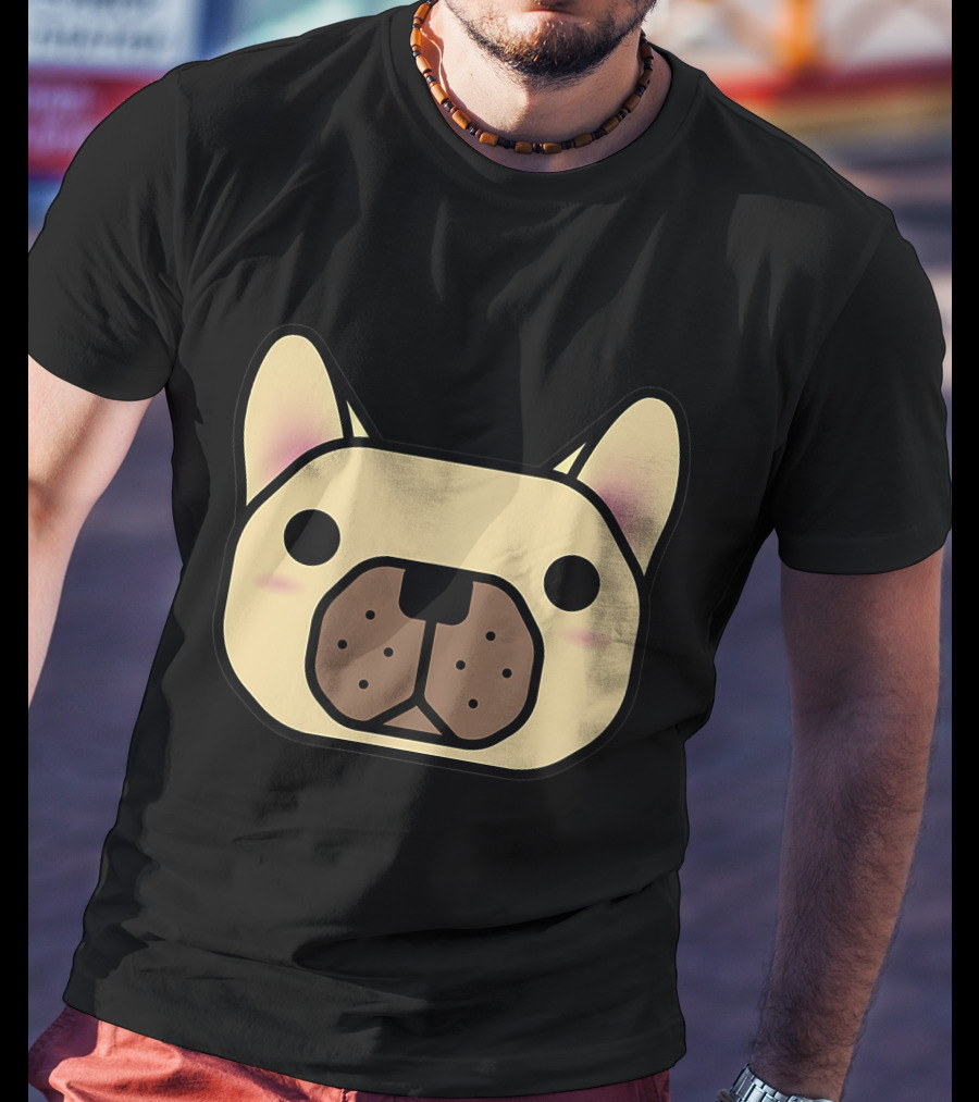 French Bulldog And Friends Cute Cartoon Face T-Shirt