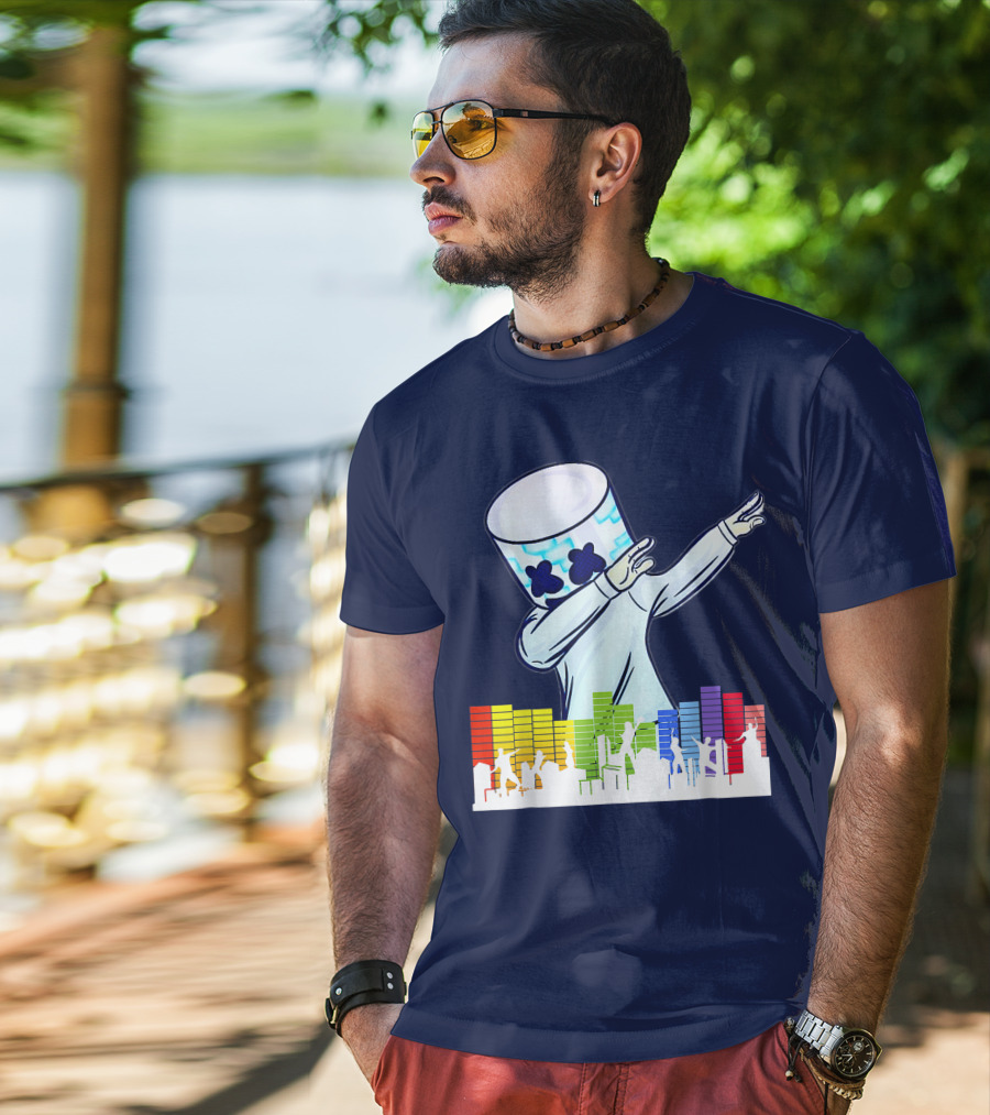 All I Want For Christmas Is Marshmallow DJ Dance Love Mello Dabbing Music Equalizer T-Shirt