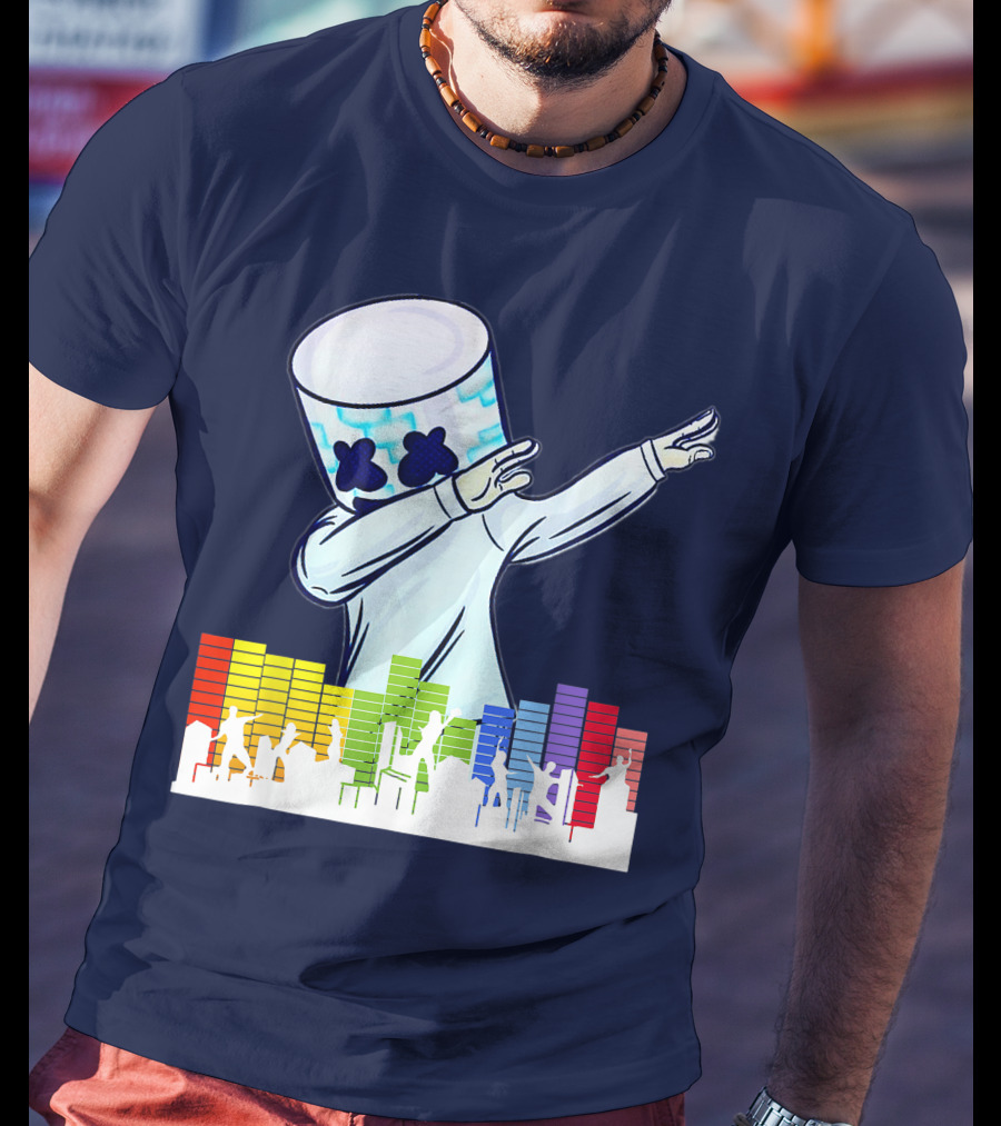 All I Want For Christmas Is Marshmallow DJ Dance Love Mello Dabbing Music Equalizer T-Shirt