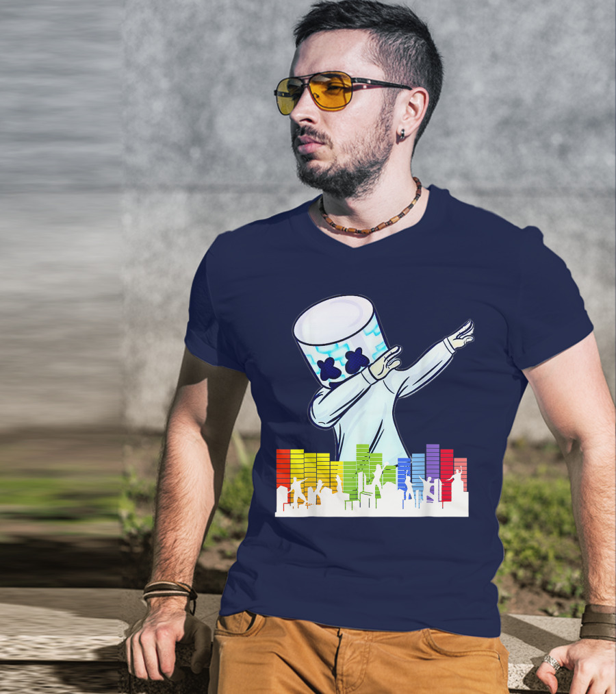 All I Want For Christmas Is Marshmallow DJ Dance Love Mello Dabbing Music Equalizer T-Shirt