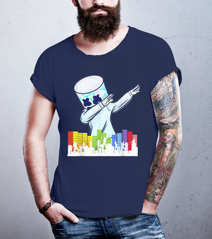 All I Want For Christmas Is Marshmallow DJ Dance Love Mello Dabbing Music Equalizer T-Shirt