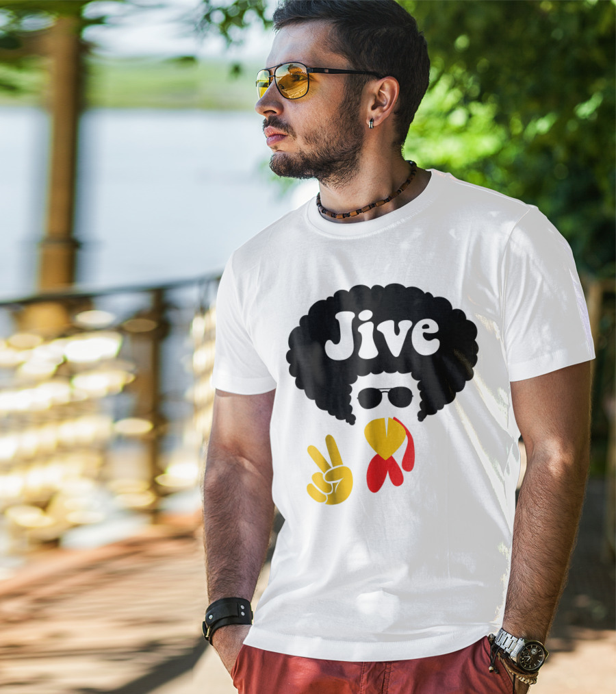 Jive Turkey Face Peace Sign T-Shirt