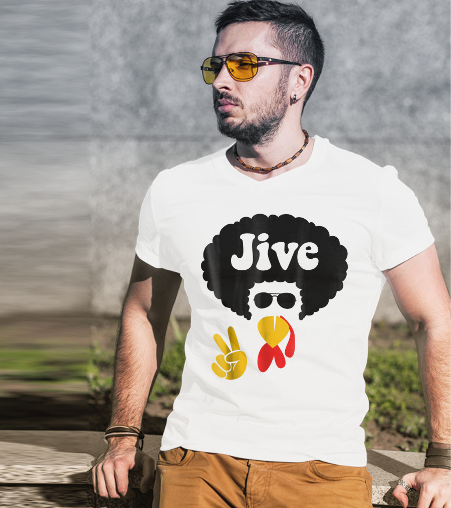 Jive Turkey Face Peace Sign T-Shirt