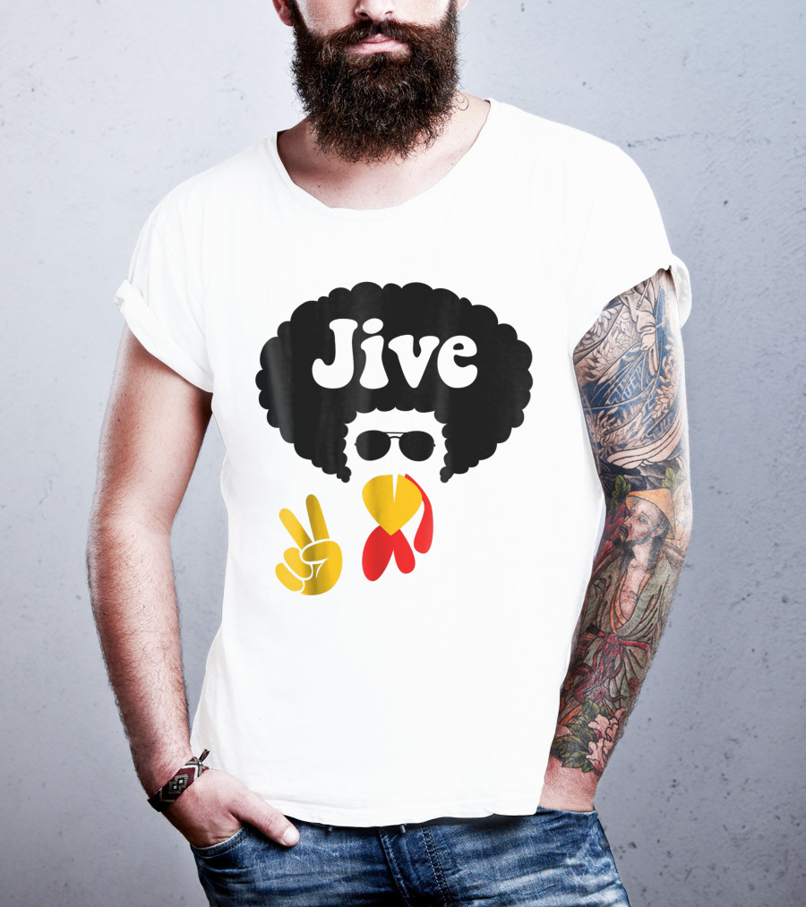 Jive Turkey Face Peace Sign T-Shirt