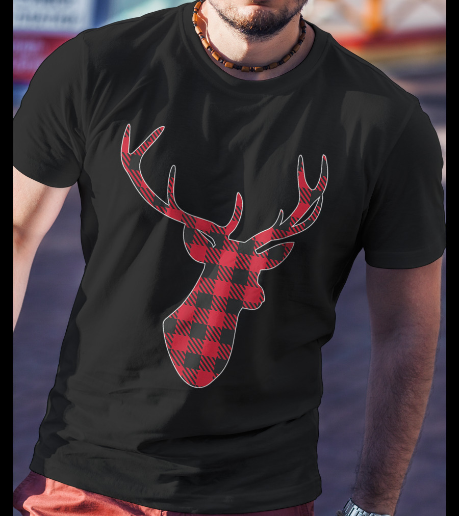 Christmas Buffalo Plaid Deer T-Shirt
