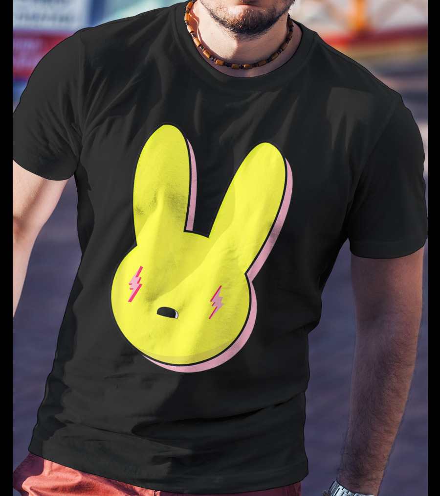 Funny Yellow Rabbit With Lightning Eyes T-Shirt