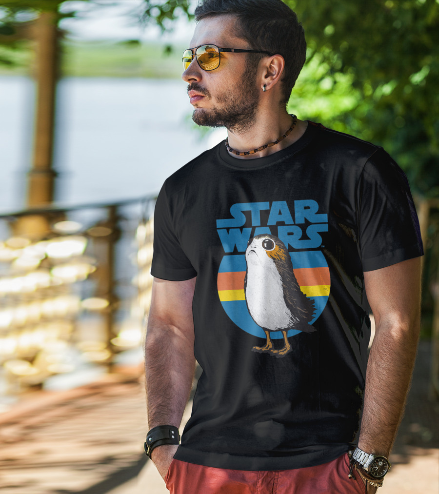 Star Wars Porg Retro Stripes T-Shirt