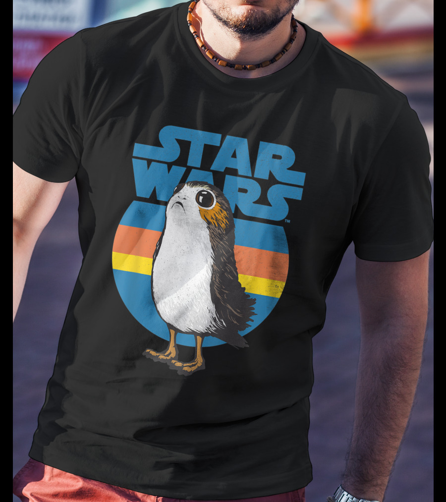 Star Wars Porg Retro Stripes T-Shirt