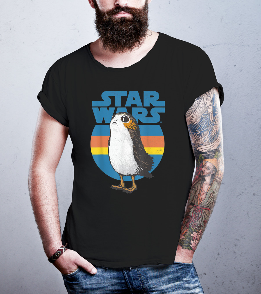 Star Wars Porg Retro Stripes T-Shirt