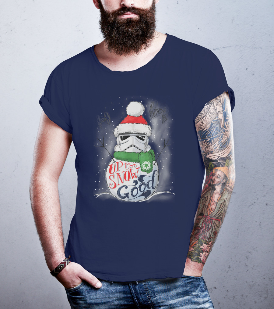 Star Wars Stormtrooper Up To Snow Good Funny Holiday Christmas Snowman Scarf TIE Fighters T-Shirt