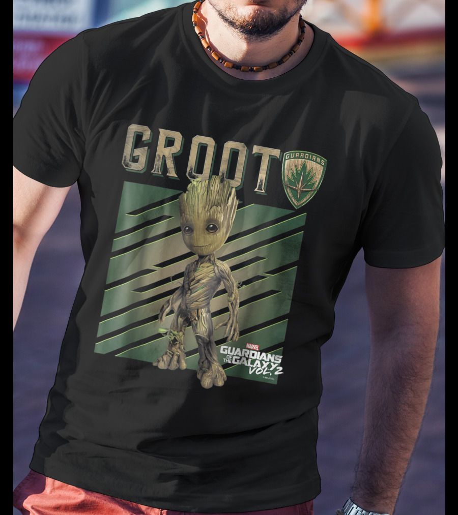 Marvel Guardians Of The Galaxy Vol. 2 Baby Groot Guardians Shield T-Shirt