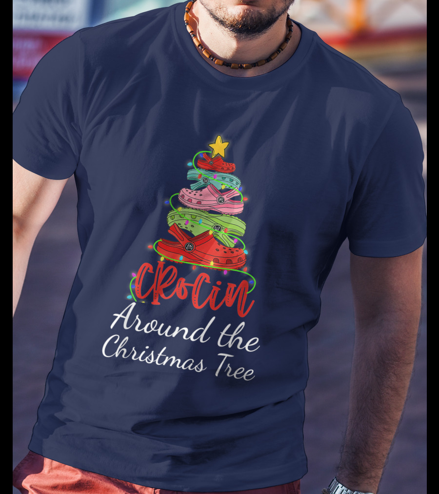 Crocin Around The Christmas Tree Holiday Footwear T-Shirt