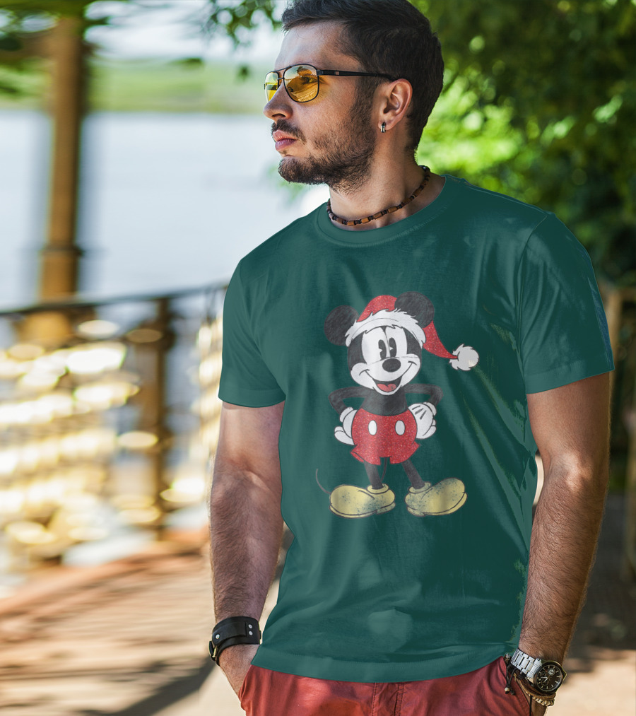 Vintage Disney Santa Mickey Mouse Classic T-Shirt