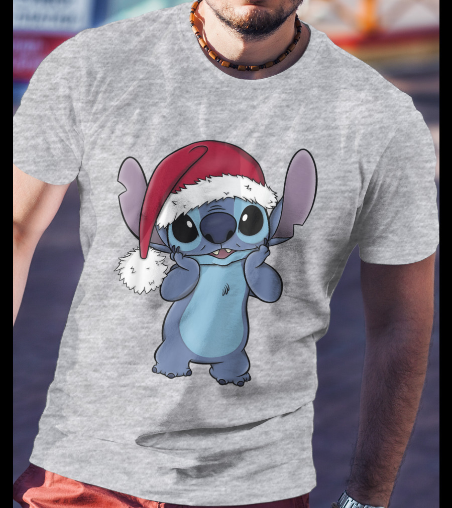 Lilo And Stitch Disney Christmas Santa Hat Stitch T-Shirt