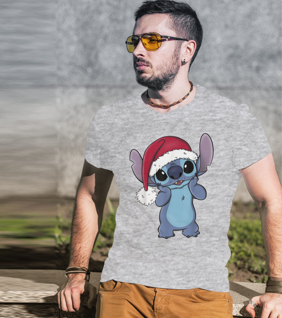 Lilo And Stitch Disney Christmas Santa Hat Stitch T-Shirt