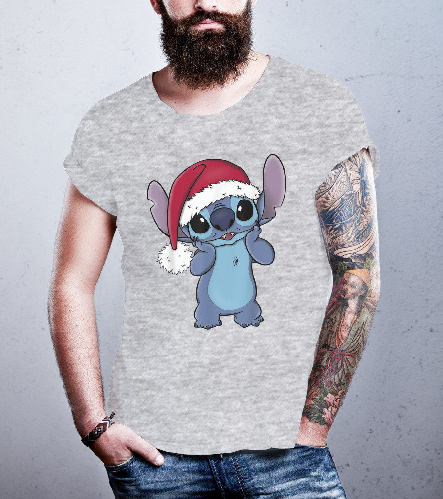 Lilo And Stitch Disney Christmas Santa Hat Stitch T-Shirt