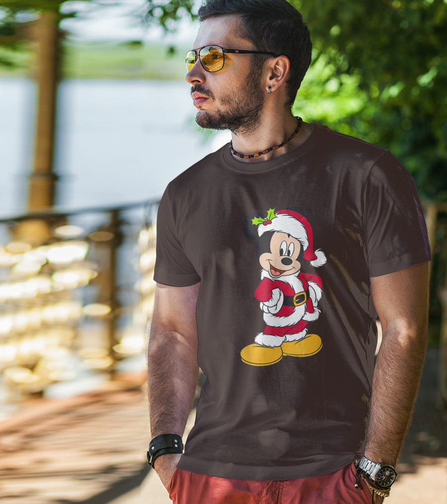 Disney Santa Mickey Mouse Holiday T-Shirt