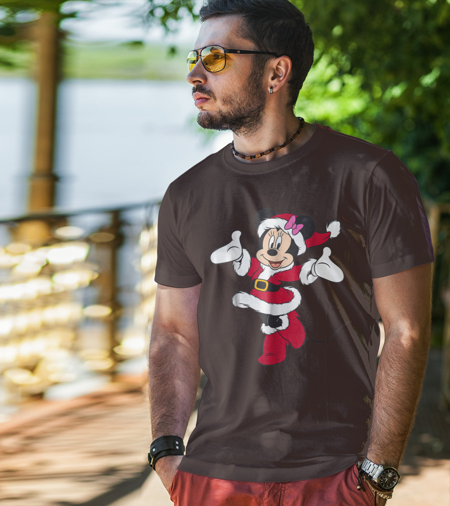 Disney Holiday Santa Minnie Mouse Christmas T-Shirt