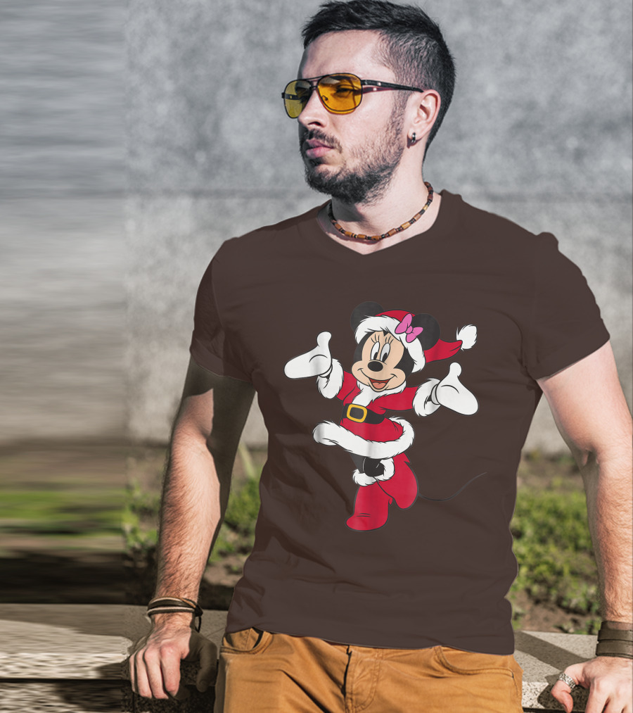 Disney Holiday Santa Minnie Mouse Christmas T-Shirt