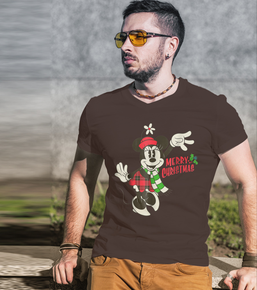 Merry Christmas Disney Vintage Minnie Mouse T-Shirt