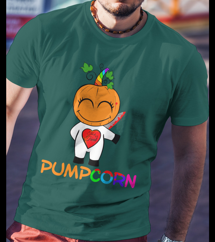 Pumpcorn Trick Or Treat Pumpkin Unicorn T-Shirt