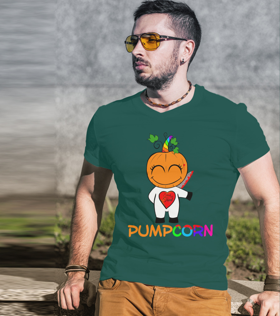 Pumpcorn Trick Or Treat Pumpkin Unicorn T-Shirt