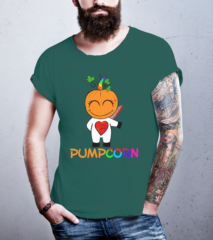 Pumpcorn Trick Or Treat Pumpkin Unicorn T-Shirt