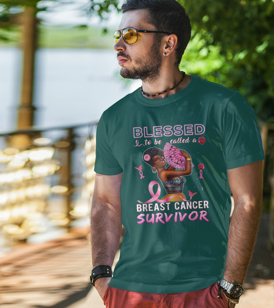 BLESSED To Be Called A BREAST CANCER SURVIVOR African American T-Shirt