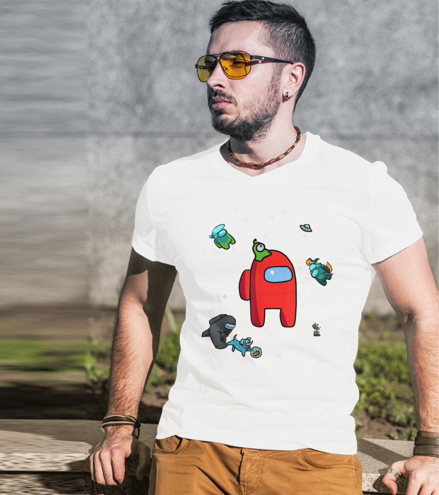 Aliens Us Game Crew Mate Pets Video Gamer T-Shirt