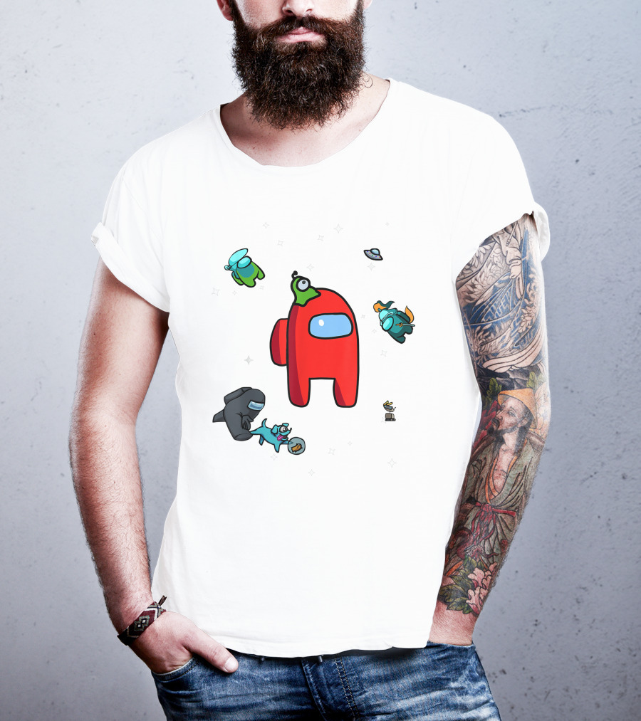 Aliens Us Game Crew Mate Pets Video Gamer T-Shirt