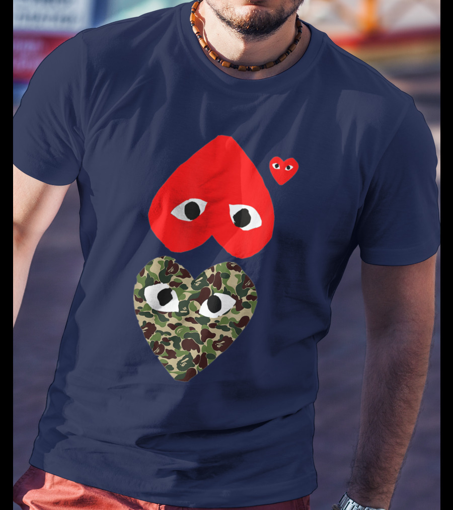 Comme Des Garçons Play Heart Camouflage Eyes T-Shirt