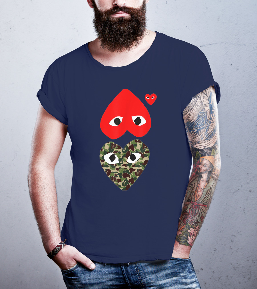 Comme Des Garçons Play Heart Camouflage Eyes T-Shirt