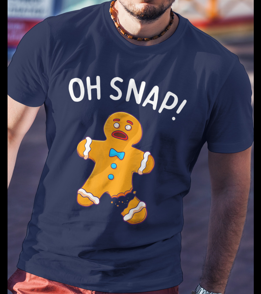 Gingerbread Man Oh Snap Funny Christmas Cookie Baking T-Shirt