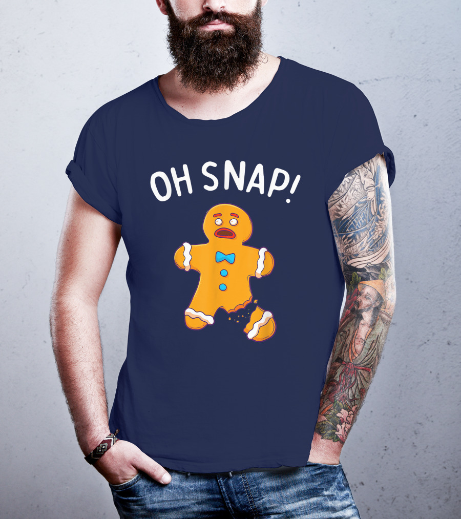 Gingerbread Man Oh Snap Funny Christmas Cookie Baking T-Shirt