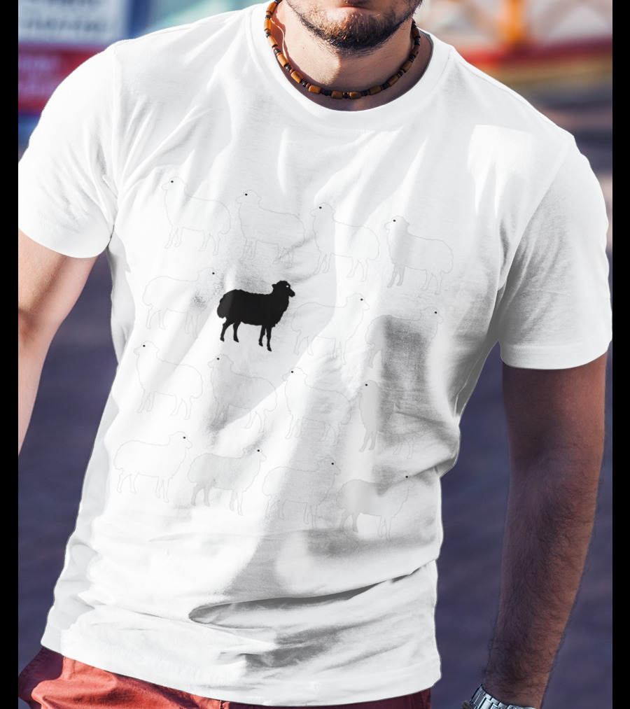 Holiday Black Sheep Amidst White Sheep Holiday Memorabilia T-Shirt