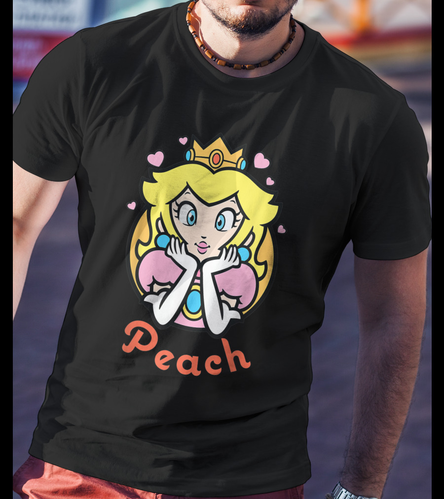 Super Mario Princess Peach With Hearts T-Shirt