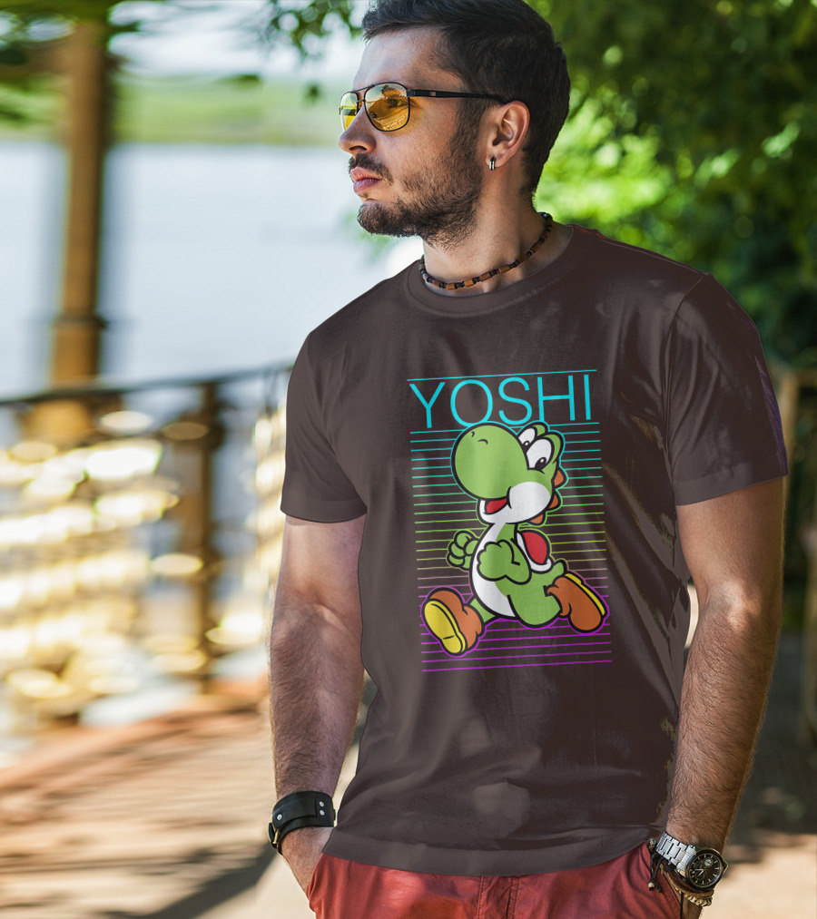 Yoshi Retro Gradient Fade Super Mario T-Shirt