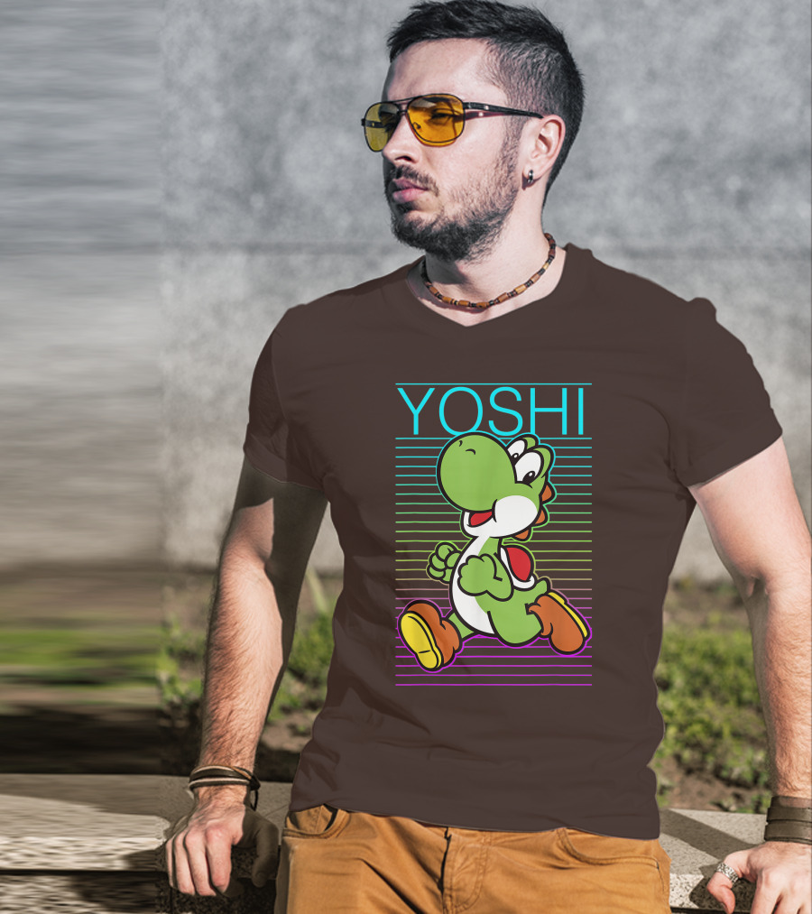 Yoshi Retro Gradient Fade Super Mario T-Shirt