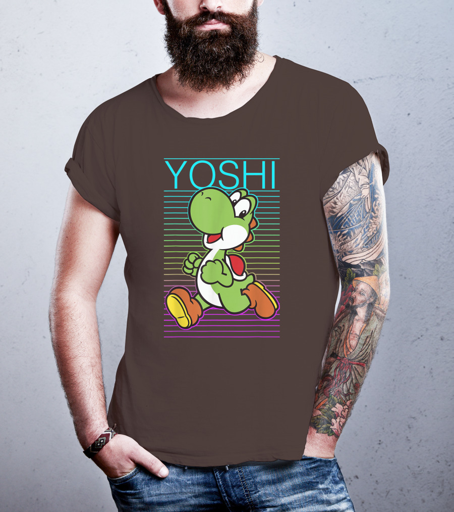 Yoshi Retro Gradient Fade Super Mario T-Shirt