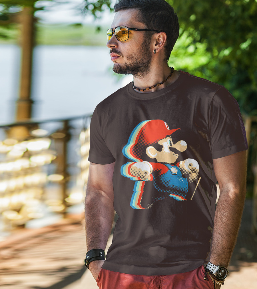 Funny Super Mario Comic Style Mario Run Premium Holidays Retro Gaming T-Shirt