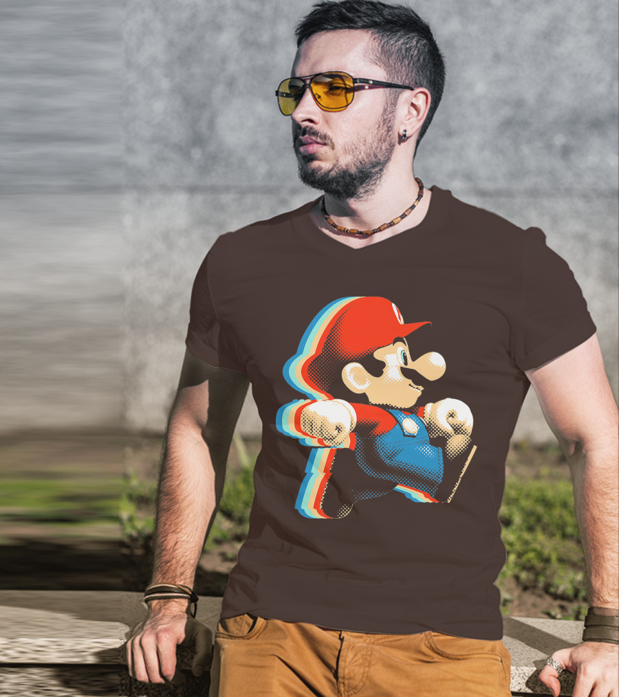Funny Super Mario Comic Style Mario Run Premium Holidays Retro Gaming T-Shirt