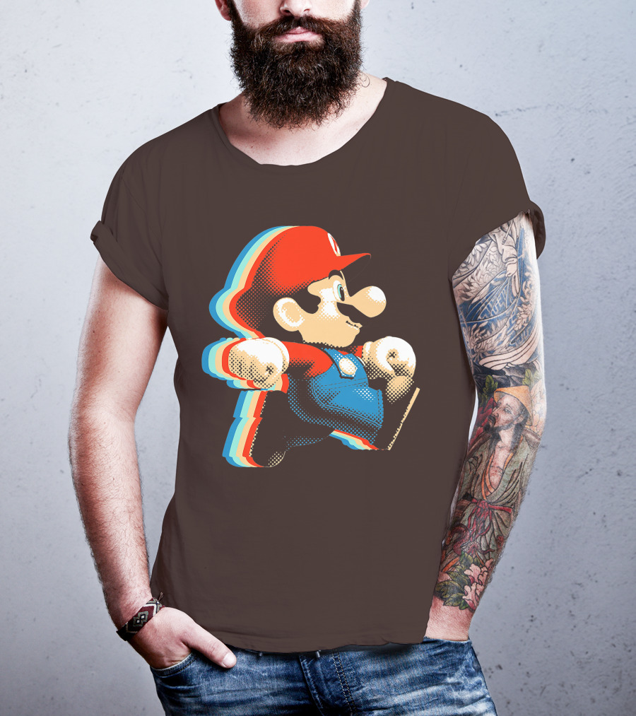 Funny Super Mario Comic Style Mario Run Premium Holidays Retro Gaming T-Shirt