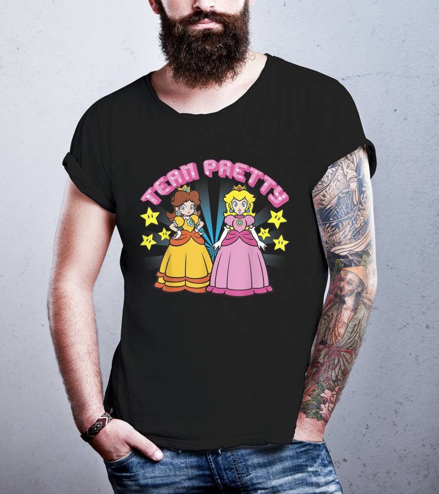Super Mario Princess Peach And Daisy Team Pretty Stars T-Shirt