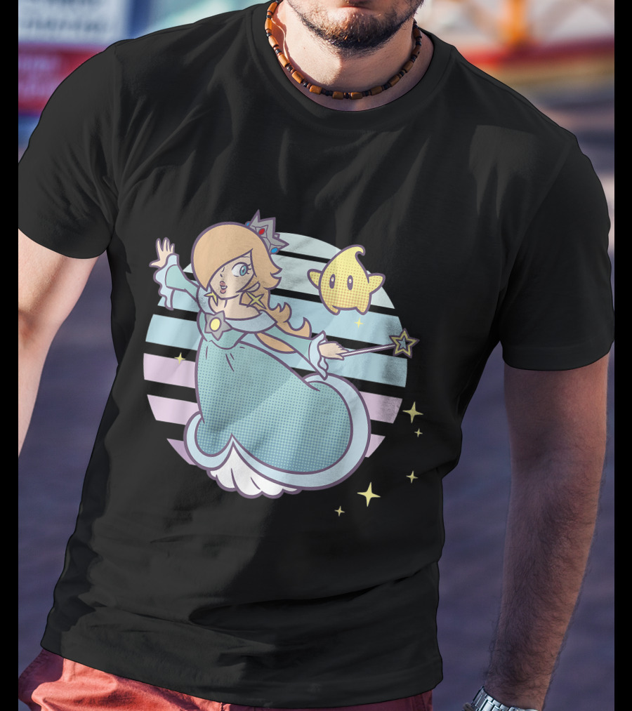 Super Mario Rosalina Luma Pastel Stripes Stars T-Shirt