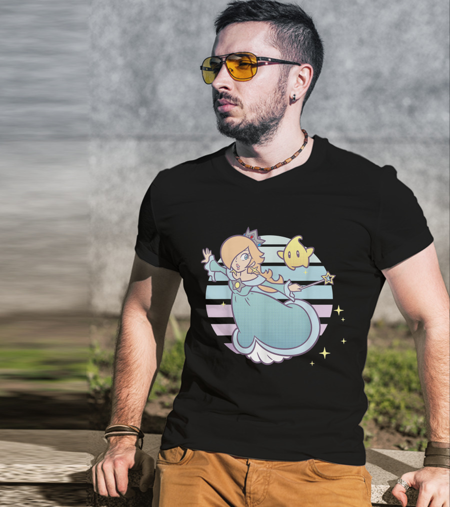 Super Mario Rosalina Luma Pastel Stripes Stars T-Shirt