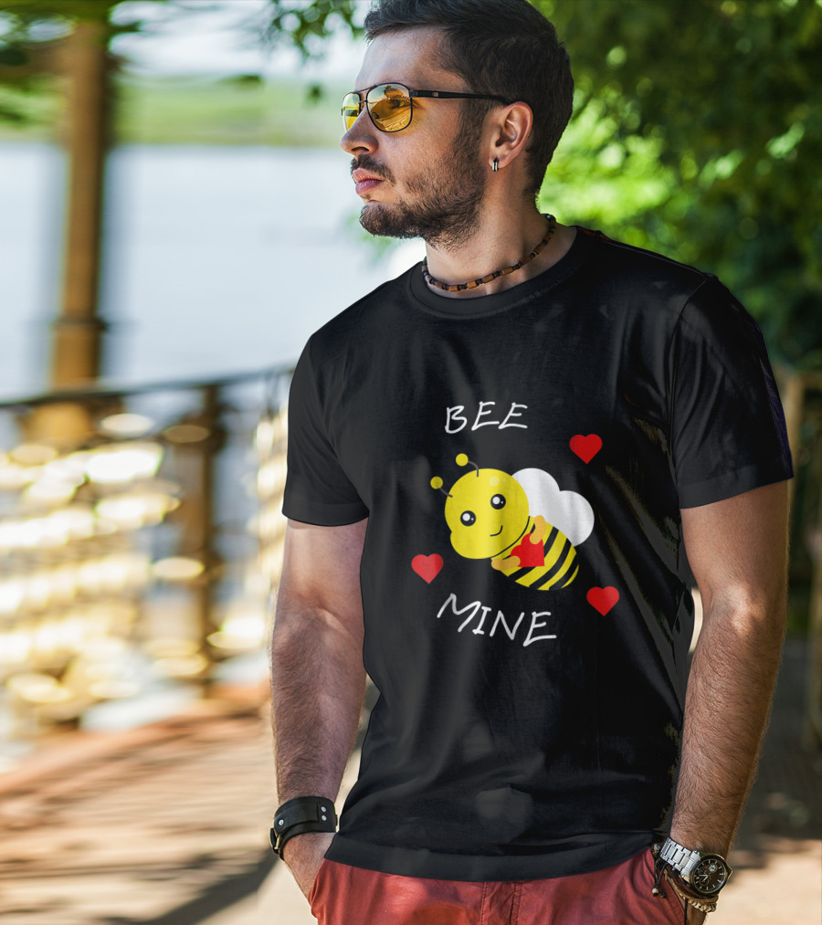 BEE MINE Valentine's Day Love Hearts Bee T-Shirt