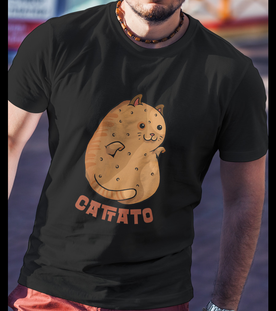 Funny Vegan Cat Potato Catato For Animal Owners T-Shirt