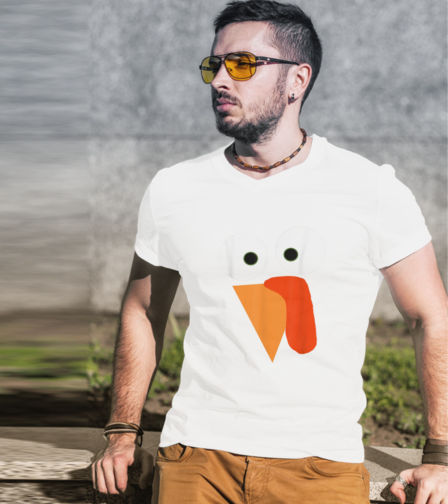 Turkey Face Thanksgiving Gobble Gear Funny Thanksgiving T-Shirt