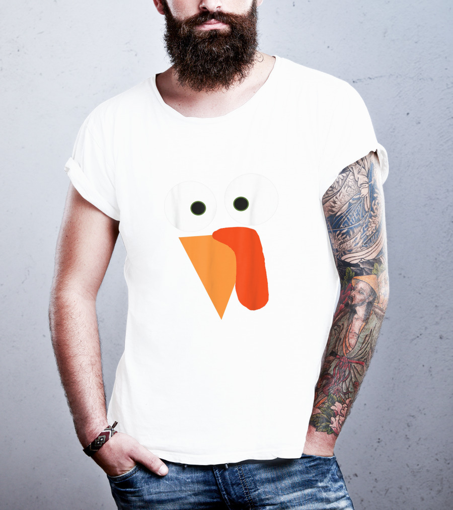 Turkey Face Thanksgiving Gobble Gear Funny Thanksgiving T-Shirt