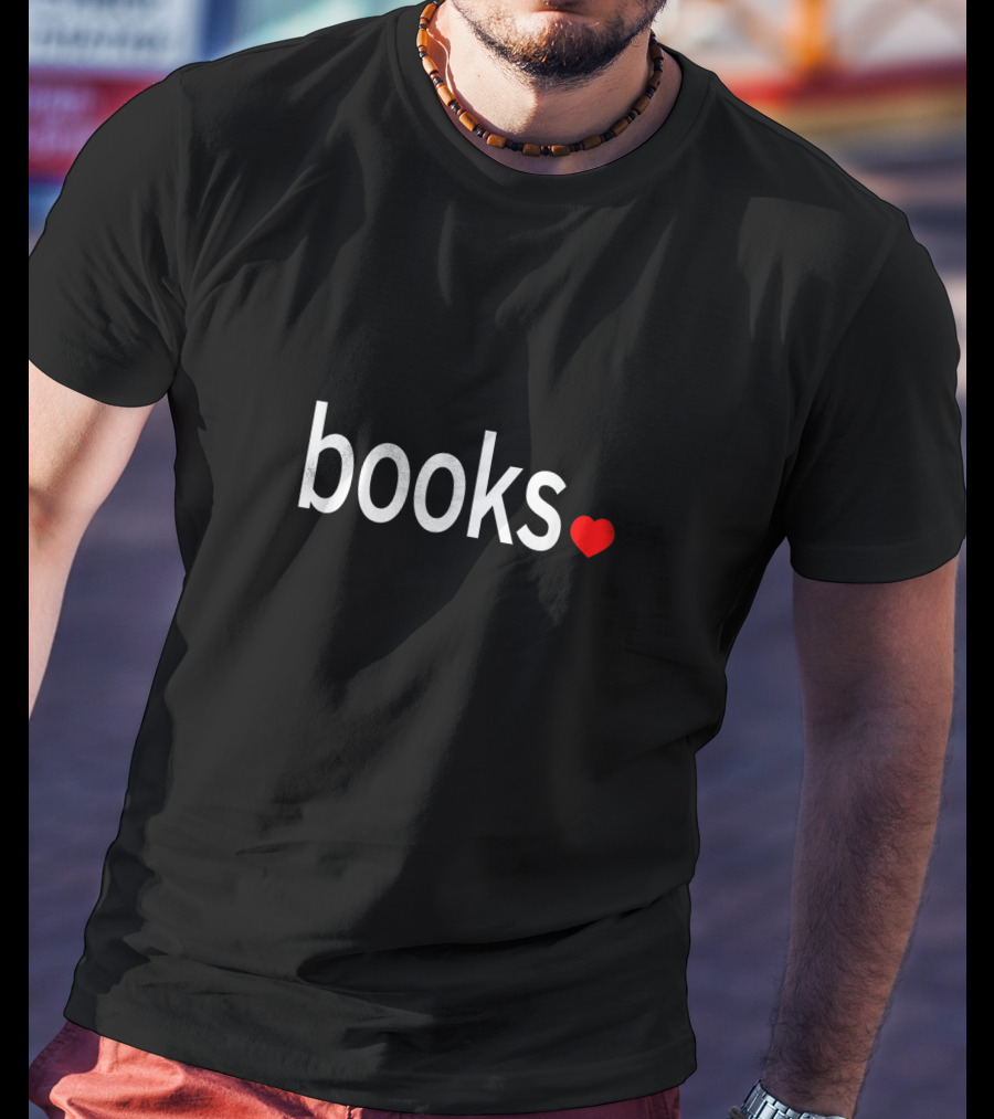 Books Love Minimalist Simple Heart T-Shirt